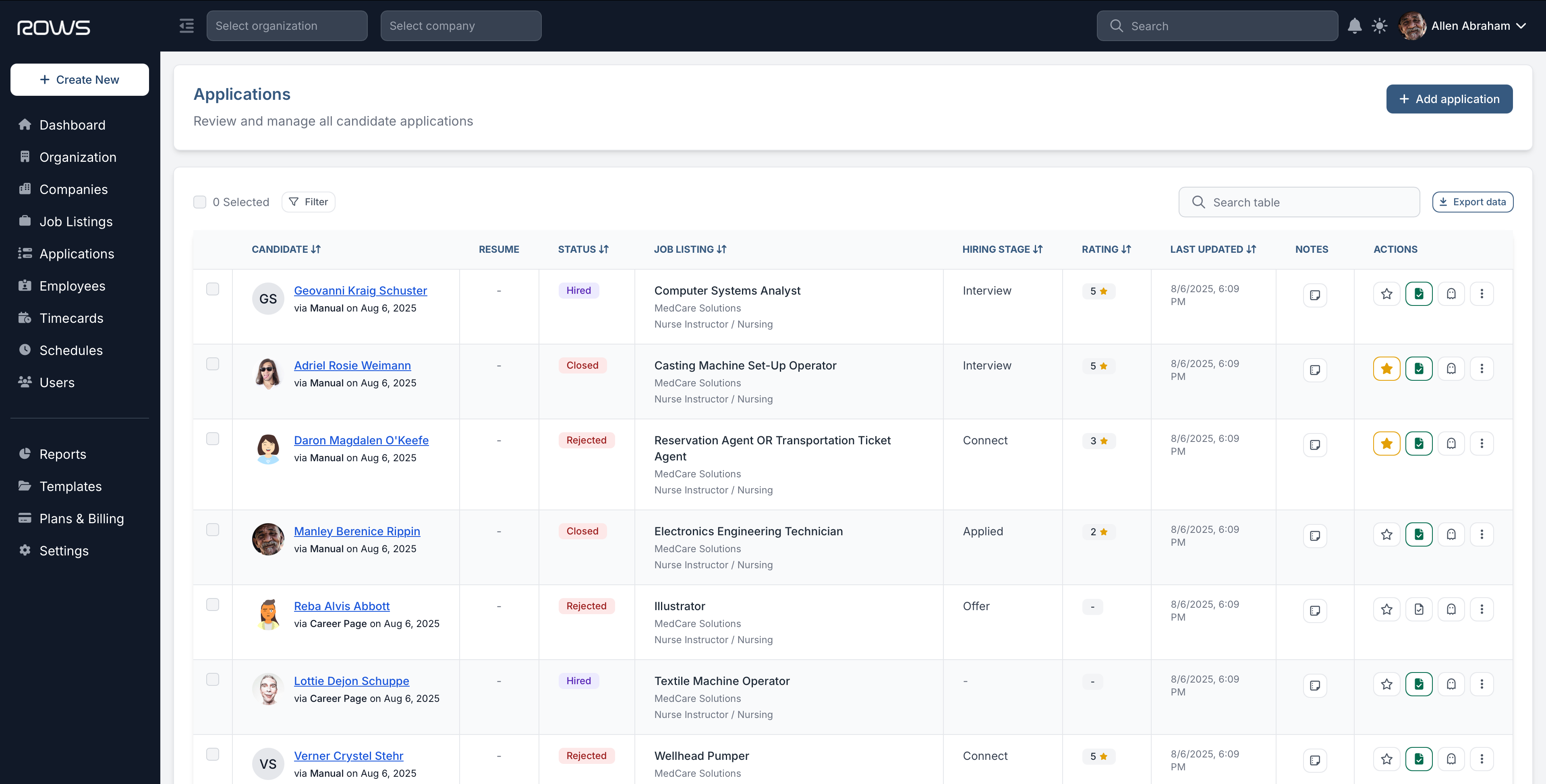 Recruiting Dashboard