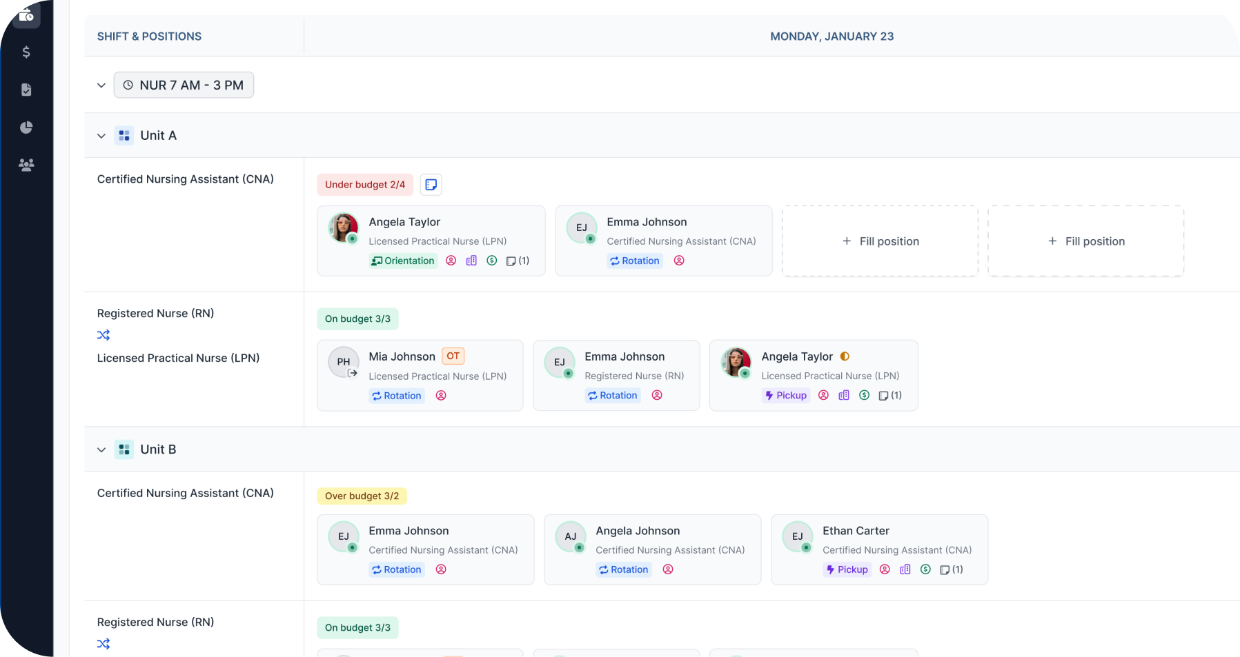 Scheduling Center Screenshot